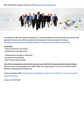 PMP Certification Training in Cheyenne, WY