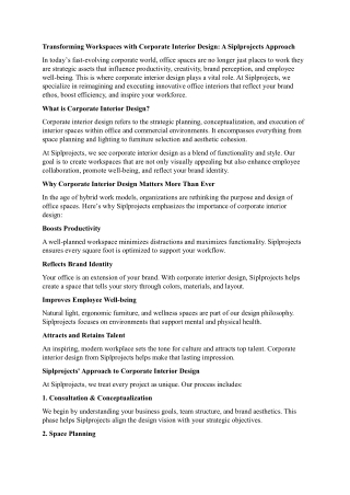 Transform Your Workspace with Expert Corporate Interior Design