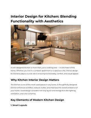 Interior Design for Kitchen_ Blending Functionality with Aesthetics