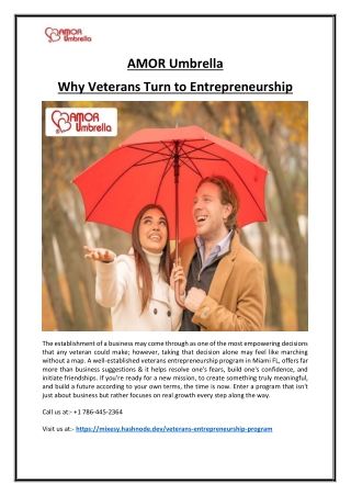 Veterans Entrepreneurship Program in Miami, FL