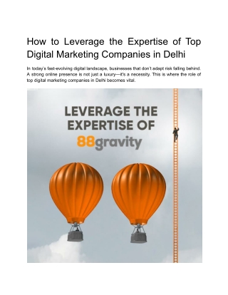 How to Leverage the Expertise of Top Digital Marketing Companies in Delhi