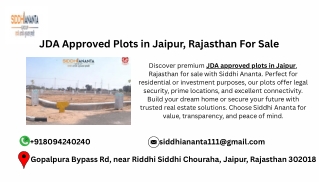 JDA Approved Plots in Jaipur, Rajasthan For Sale