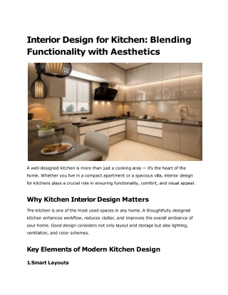 Interior Design for Kitchen_ Blending Functionality with Aesthetics
