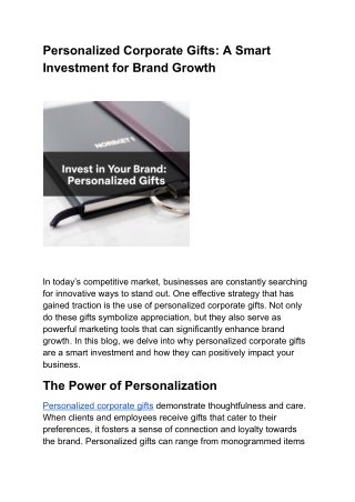 Personalized Corporate Gifts_ A Smart Investment for Brand Growth