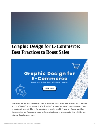 Graphic Design for E-Commerce to Boost Sales
