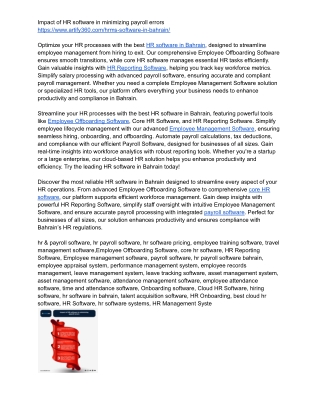 Employee Management Software for Bahrain's HR Success