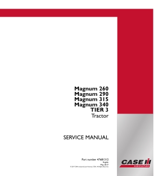CASE IH Magnum 290 TIER 3 Tractor Service Repair Manual Instant Download