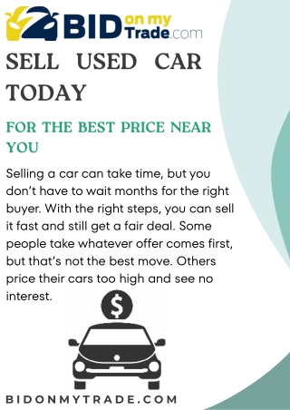 Sell Used Car Today for the Best Price Near You