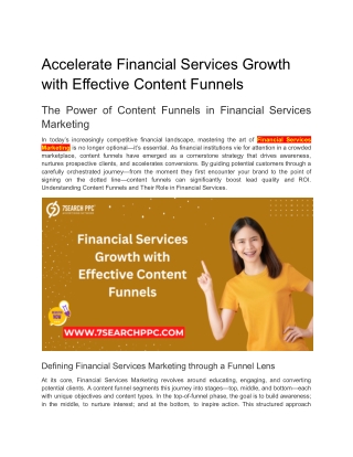 Accelerate Financial Services Growth with Effective Content Funnels