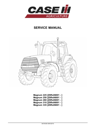 CASE IH Magnum 335 Tractor Service Repair Manual Instant Download [Z8Rx06001 - ]