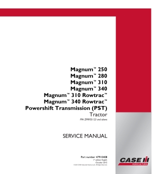 CASE IH Magnum™ 280 PST TIER 4B Tractor Service Repair Manual Instant Download [ZFRF03123 - ]