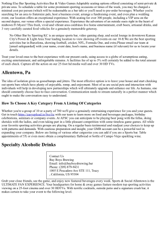 Find Gmb Categoris For Sporting Activities Bar