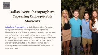 Dallas Event Photographers by Blake Photography—Capturing Unforgettable   Moment