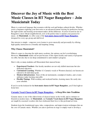 Discover the Joy of Music with the Best Music Classes