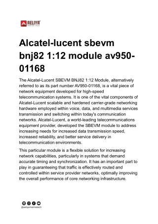 Alcatel-lucent sbevm bnj82 1-12 module av950-01168