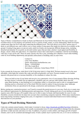 A Guide to the Most Common Types of Decks