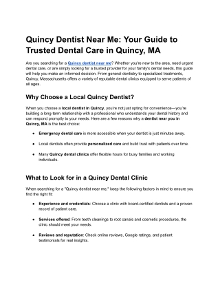 Quincy Dentist Near Me_ Your Guide to Trusted Dental Care in Quincy, MA