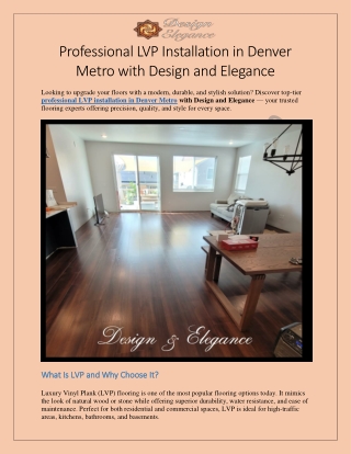 Professional LVP Installation in Denver Metro with Design and Elegance