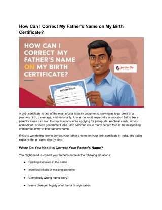 How Can I Correct My Father's Name on My Birth Certificate? Your Door Step