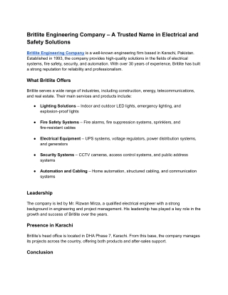 Britlite Engineering Company