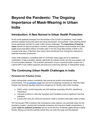 Beyond the Pandemic_ The Ongoing Importance of Mask-Wearing in Urban India