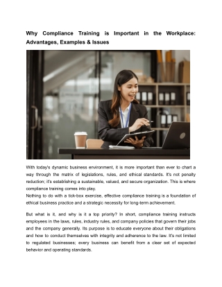 Why Compliance Training is Important in the Workplace