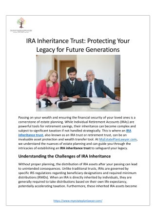 IRA Inheritance Trust: Protecting Your Legacy for Future Generations