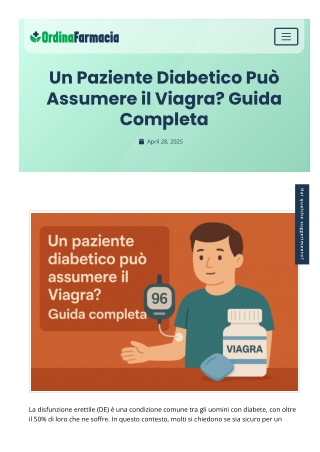 Un Paziente Diabetico Può Assumere il Viagra? Guida Completa