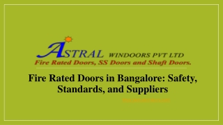 Fire Rated Doors in Bangalore: Safety, Standards, and Suppliers