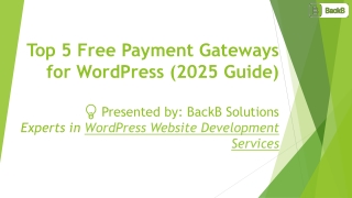 Top 5 Free Payment Gateways for WordPress | BackB Solutions LLP
