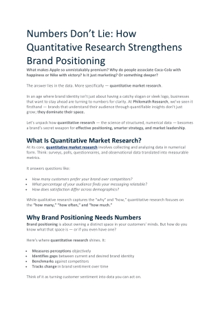 How Quantitative Research Strengthens Brand Positioning
