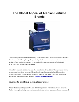 Discover Top Arabian Perfume Brands with Emirates Fragrance