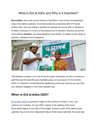 What is Eid al-Adha and Why is it Important