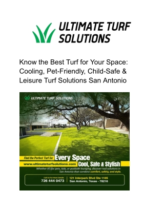 Know the Best Turf for Your Space_ Cooling, Pet-Friendly, Child-Safe & Leisure Turf Solutions San Antonio