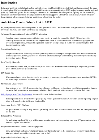 Auto Glass Trends: What’s Hot in 2023?