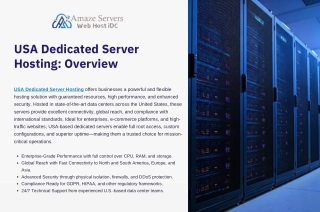 Unleash Performance and Control with Dedicated Server in USA