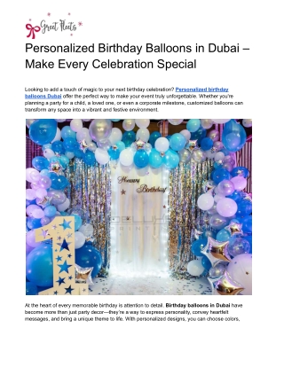 Personalized Birthday Balloons in Dubai – Make Every Celebration Special
