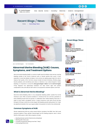 Abnormal Uterine Bleeding (AUB) Causes, Symptoms, and Treatment Options