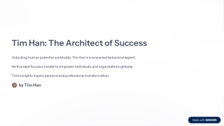 Success Insider: Tim Han’s Guide to Growth