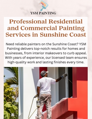 Top Residential, Interior & Exterior Painters Sunshine Coast | YSM Painting