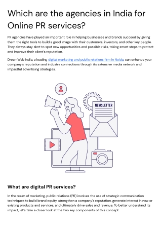 Which are the agencies in India for Online PR services