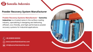 Powder Recovery System Manufacturer