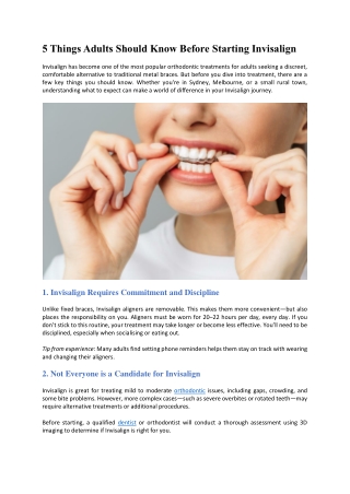 5 Things Adults Should Know Before Starting Invisalign