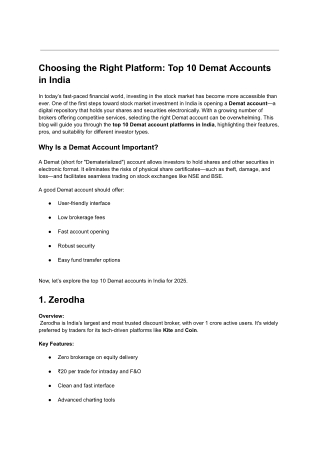 Best stock broker in india