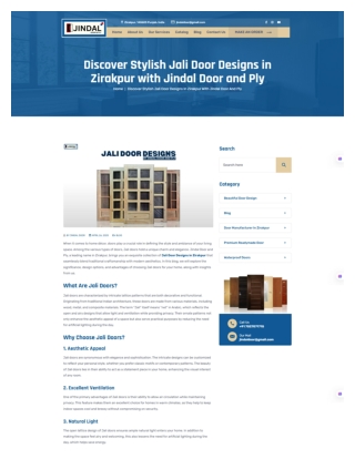 Discover Stylish Jali Door Designs in Zirakpur with Jindal Door and Ply