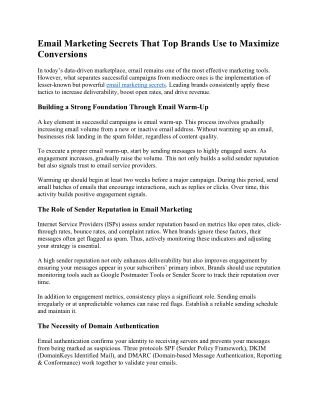 Email Marketing Secrets