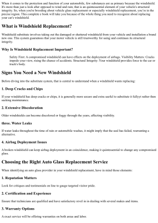 Replacing Your Car’s Windshield? Here’s What You Need to Know!