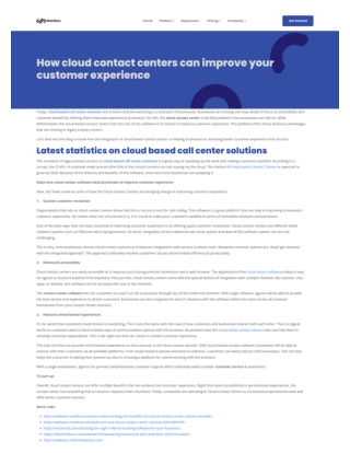 Cloud based contact center solution