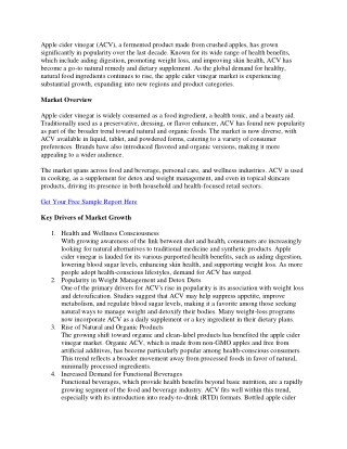 Apple Cider Vinegar Market Overview: Growth Factors and Consumer Behavior