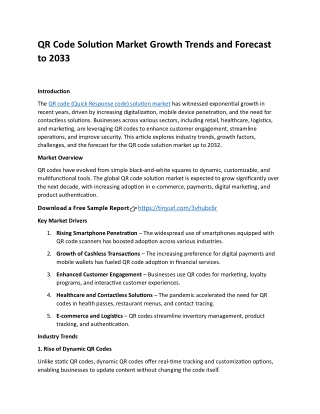 QR Code Solution Market Growth Trends and Forecast to 2033